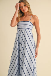 Striped Cotton Maxi Dress - Peripety Boutique