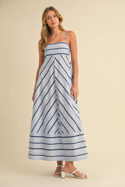 Striped Cotton Maxi Dress - Peripety Boutique