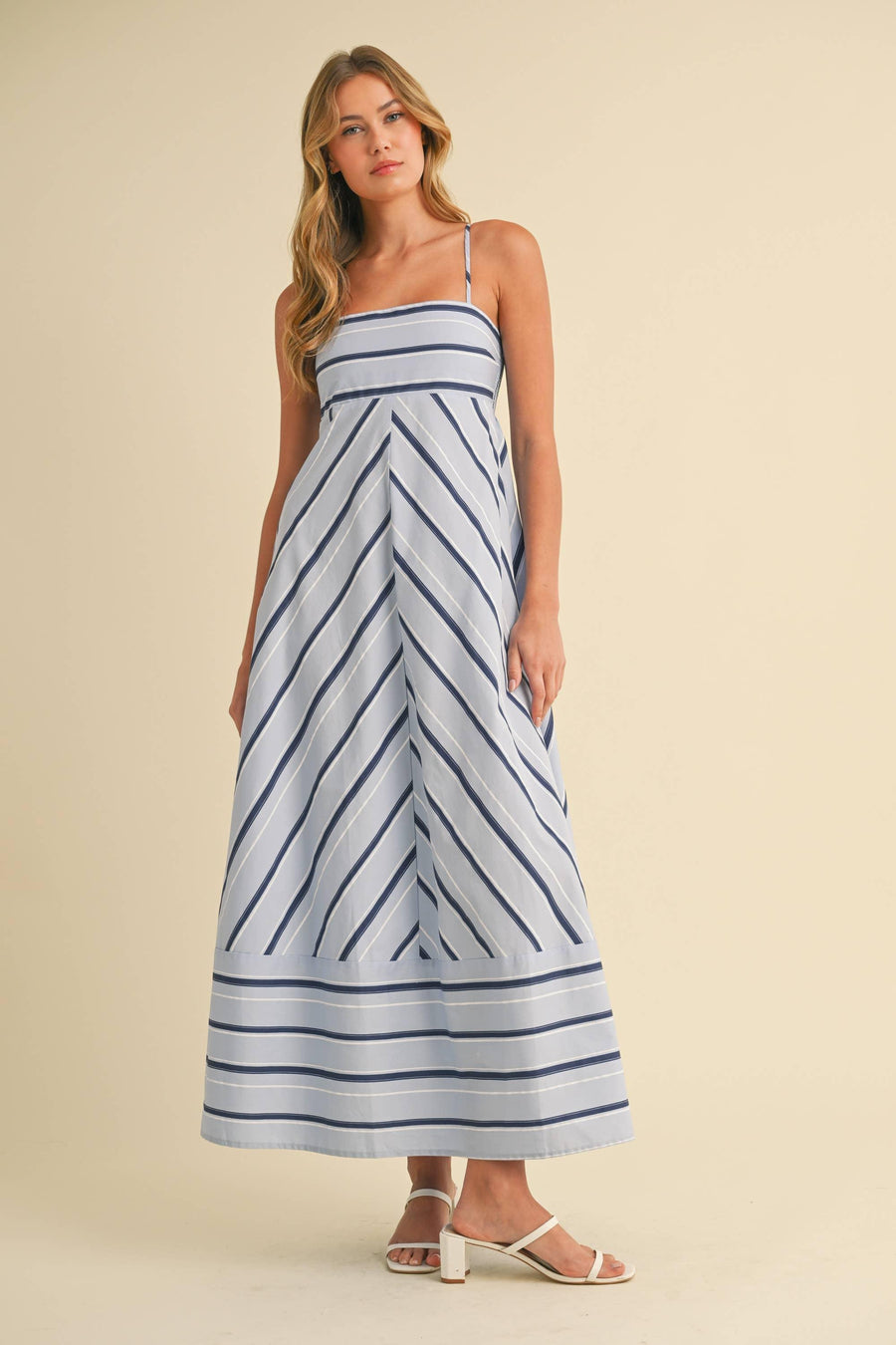 Striped Cotton Maxi Dress - Peripety Boutique
