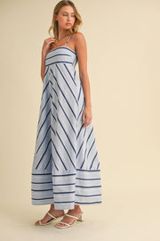Striped Cotton Maxi Dress - Peripety Boutique