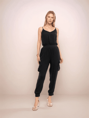 Satin Cargo Jumpsuit - Peripety Boutique