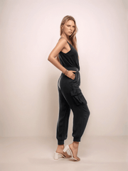 Satin Cargo Jumpsuit - Peripety Boutique