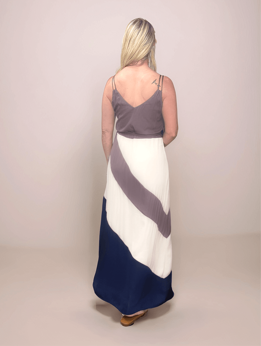 Sleeveless Color Block Maxi Dress - Peripety Boutique