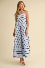 Striped Cotton Maxi Dress - Peripety Boutique