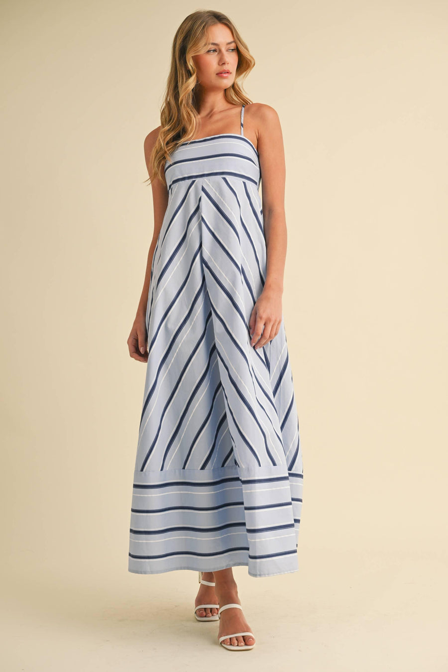Striped Cotton Maxi Dress - Peripety Boutique