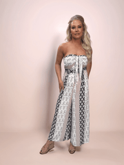 Strapless Jumpsuit with Front Knot - Peripety Boutique