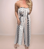 Strapless Jumpsuit with Front Knot - Peripety Boutique