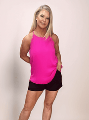 Halter Tank Top with Scallop Trim - Peripety Boutique