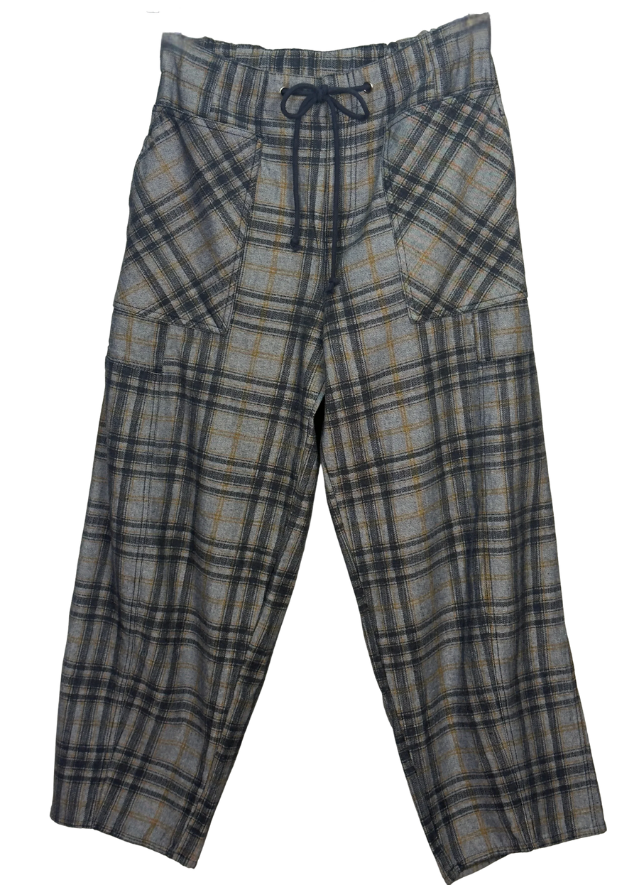 Plaid pants on a white background