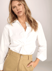 Front Twist Button Down Shirt - Peripety Boutique