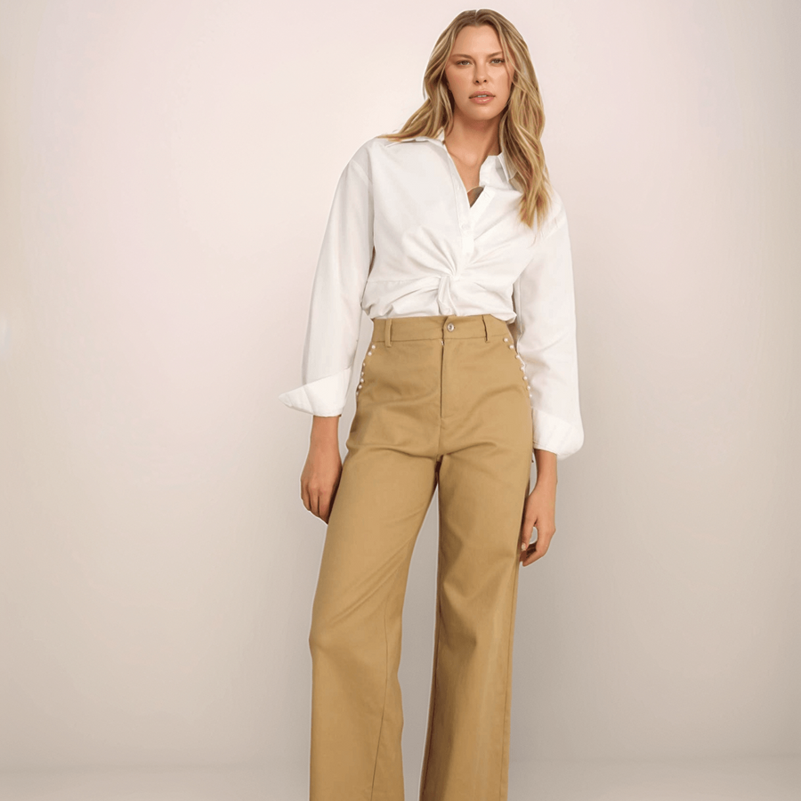 Front Twist Button Down Shirt - Peripety Boutique