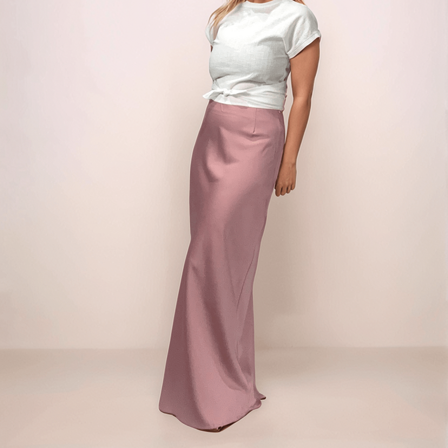 Satin A-line Maxi Skirt