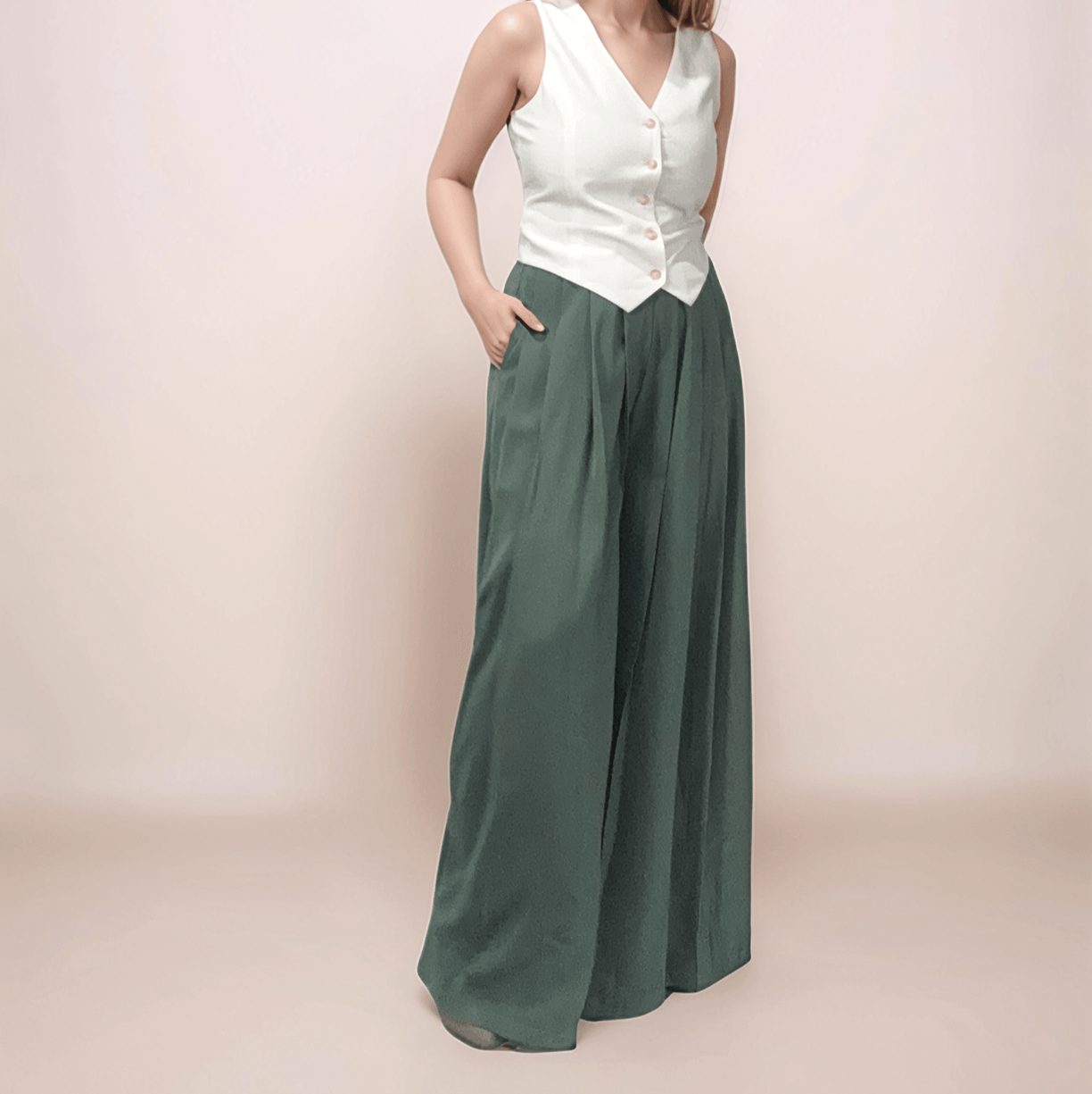 WIDE PLEAT FLOWY PANTS