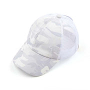 White camouflage baseball cap on a white background