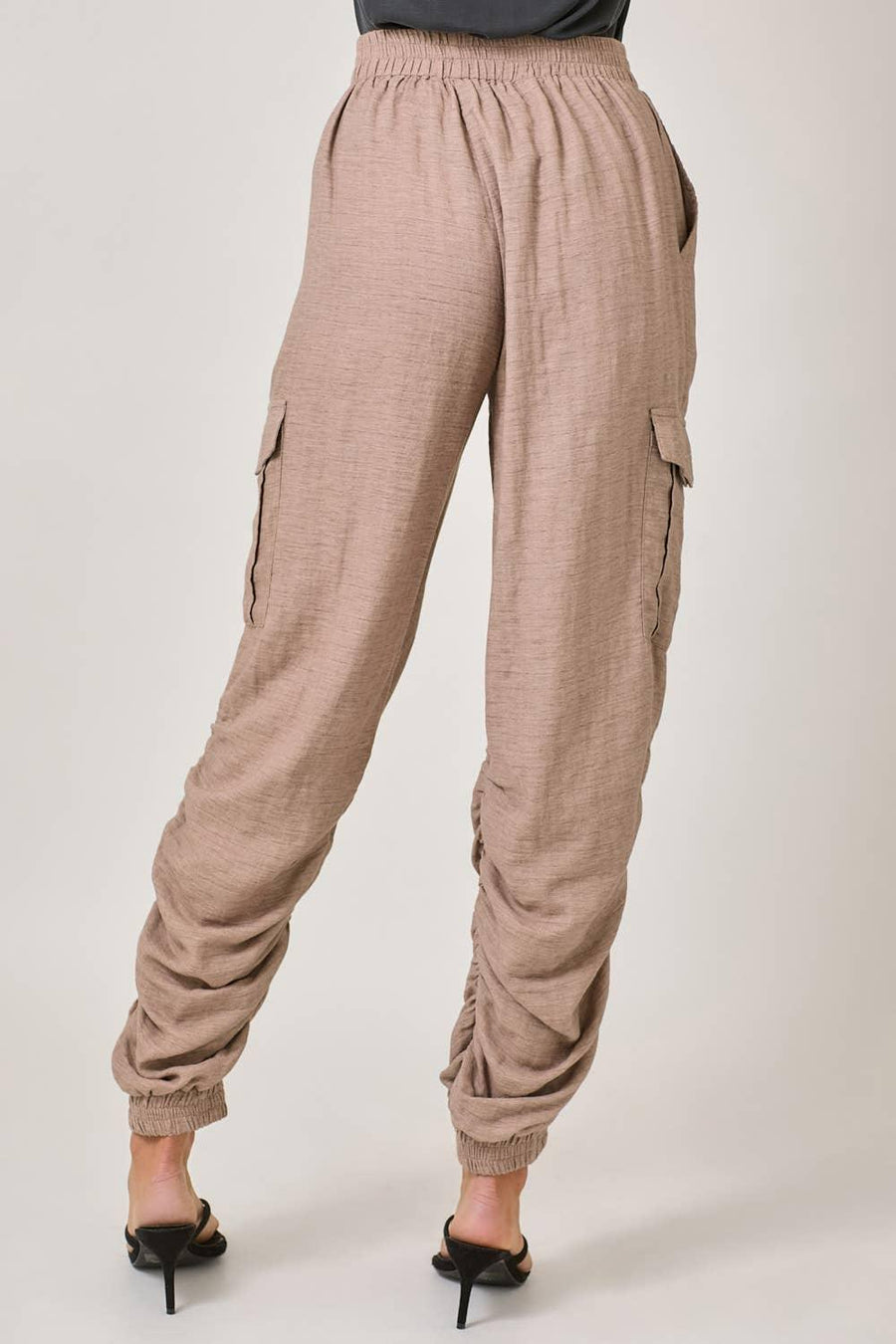 Leg Shirring Detail Jogger Pants - Peripety Boutique