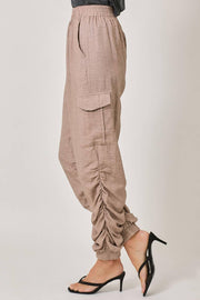 Leg Shirring Detail Jogger Pants - Peripety Boutique