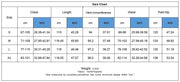 Size chart for brand love soft